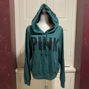 Victoria’s Secret PINK Size L Dark Green Pullover Hoodie Top